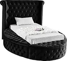 Find stylish home furnishings and decor at great prices! Amazon Com Meridian Furniture Luxus Collection Modern Contemporary Round Shaped Velvet Upholstered Bed With Deep Button Tufting And Footboard Storage Twin Black Furniture Decor