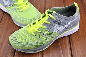 Nike Flyknit Lunar 3 Woven Running Shoes Grey Yellow