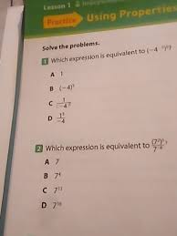 Solve The Problems 1 Which Expression Is Equivalent To