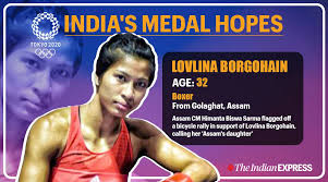 Debutant lovlina borgohain (69kg) assured india of their first boxing . Lovlina Borgohain Assam S Daughter Prepares Knockout Punch Olympics News The Indian Express