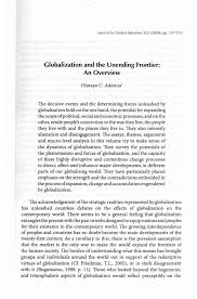 globalization and the unending frontier an overview 