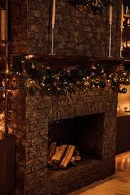 Fireplace Lined With Decorative Stones