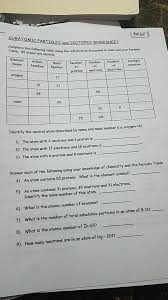 particles and isotopes worksheet table