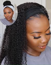 Find the perfect style for black women in our wide variety of luxurious textures! Headband Wig Quiesha Human Hair Curly Headband Wig Hbw007 Hbw007 206 50 Myfirstwig Com