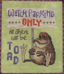 Witch Parking Only By Glendon Place Counted Cross Stitch Pattern