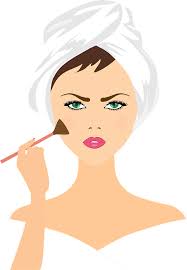 woman applying makeup clipart free