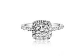 Round Cut Diamond In Square Halo Pave Band Setting