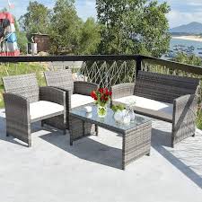 4 pcs goplus outdoor garden sofa furniture set