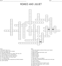romeo and juliet act ii crossword wordmint romeo and juliet crossword