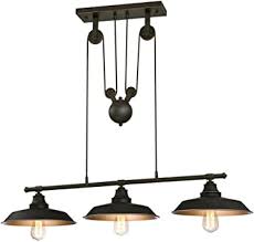 Westinghouse Lighting 6332500 Iron Hill Three Light Indoor Island Pulley Pendant Finish With Highlights And Metallic Interior 3 Oil Rubbed Bronze Bronze Amazon Com