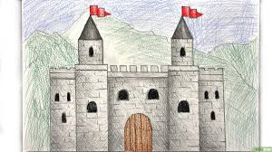 how to draw a meval castle easy