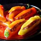 banana peppers stuffed with vienna sausages  or hot dogs
