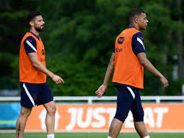 Olivier giroud (left) and kylian mbappé at a france training session on sunday before their euro 2020 opener against germany. Jvm1lkquuzyhvm