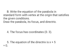 B Write The Equation Of The Parabola
