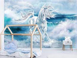 Blue Horse Wallpaper About Murals