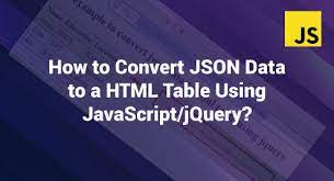 convert json data to a html table