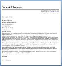 Biochemistry Cover Letter Example Cover Letter For Resume
