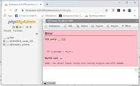 mysql errors using phpmyadmin