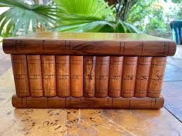 antique italian walnut wood books