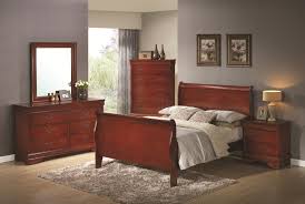 Cherry grove classic antique cherry low poster bedroom set. Cherry Sleigh Bedroom Set By Coaster Louisville Furniture Dudes