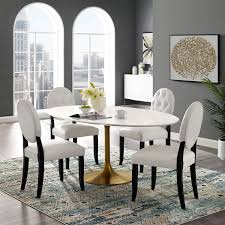 Modern oval shape dining table. Buy Modway Lippa 78 Oval Shaped Mid Century Modern Dining Table With White Wood Top And Gold Base Online In Turkey B07m5hll1p