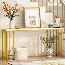 White Gold Extra Long Console Table