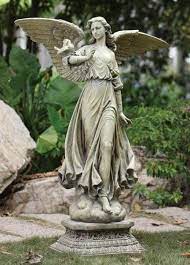 Angel On Pedestal Garden Statue 46 5