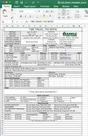 free call sheet template in excel