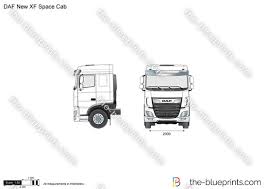 daf new xf e cab vector drawing