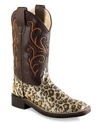 brown amp tan cheetah cowboy boot