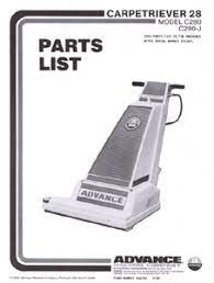 part manuals for advance carpetriever