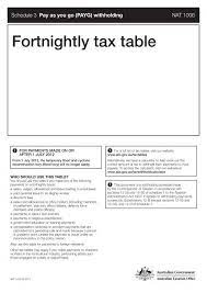 fortnightly tax table australian