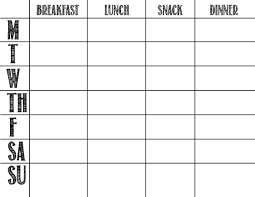 Printable Blank Chart Templates 08 Meal Planning Chart