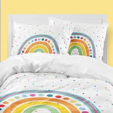Cotton Polka Dot Rainbow Duvet Cover