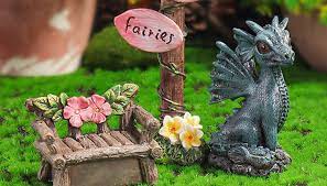 Welcome Fairies Dragon Garden Statue Set