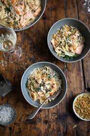 creamy salmon pasta with spinach