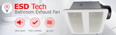 Esd Tech Bathroom Exhaust Fan Ultra Quiet 0 4 Sones 80 Cfm White Grill 6 Inch Duct With 4 Inch Adapter Energy Star Etl Listed