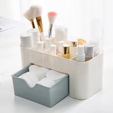 amerteer makeup organizer drawer style makeup brush organizer e cosmetic organizer box for bathroom blue drawer