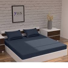 Twilight Blue Solid Bed Sheet Set