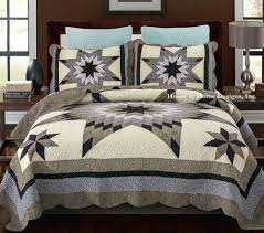 Blue Lone Star 3pc King Quilt Set