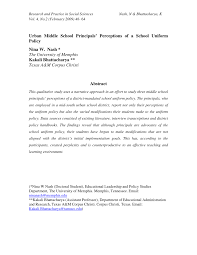 pdf urban middle school principals perceptions of a school uniform pdf urban middle school principals perceptions of a school uniform policy