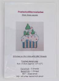 Christmas Cupcake Cross Stitch Paper Chart
