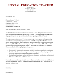 special education cover letter sle