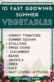 10 Fast Growing Summer Vegetables For A