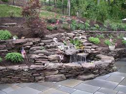 double waterfall pond with dry stack