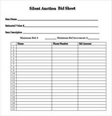 30 Silent Auction Bid Sheet Templates Word Excel Pdf Silent