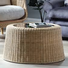 Coffee Table With Rattan Base