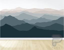 Removable Mountain Wall Decal