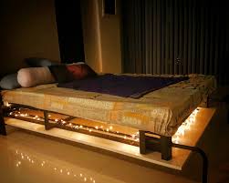 pallet bed with fairy lights