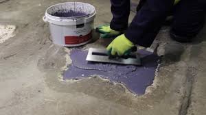 repair a concrete floor with pourable